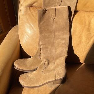 Free People Tan Suede Over the Knee Boots